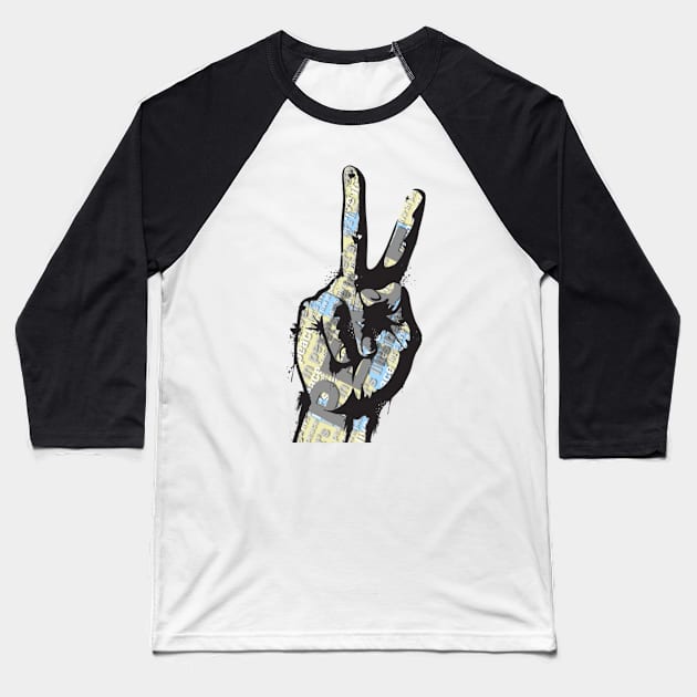 Peace Baseball T-Shirt by YellowLion